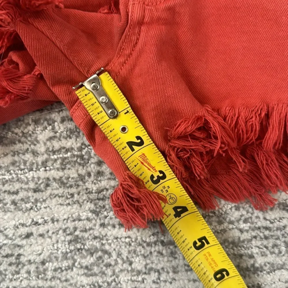 NWT The Great. the Cutoff Short Vintage Poppy Sz 26 Orange